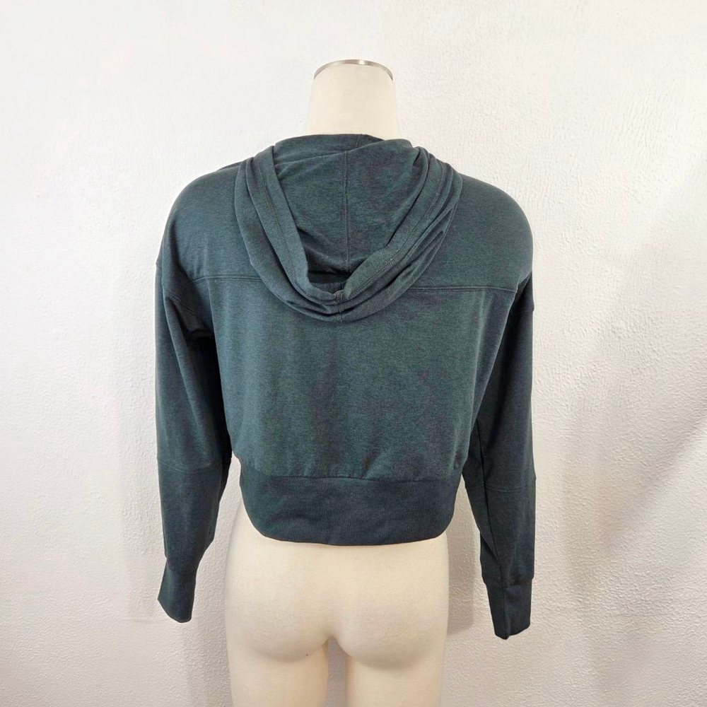 Vuori Halo Half Zip Cropped Hoodie Grove Heather dark green women's size XS - Picture 4 of 8